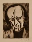 Bortnyik Sándor  Kassák portré, 1921  11.5×9cm  rézkarc, papír  Jel. j.l. Bortnyik