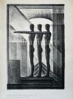 Kron Jenő  Lap "A Nap Embere" sorozatból, 1.  44,5×30,5cm litográfia, papír  Jel. j.l. Kron Jenő
