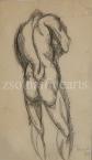 Lajos Tihanyi  (1885-1938)   Standing Male Nude From Behind, 1909   35×22cm pencil on paper Signed bottom right: Tihanyi L 909  Reproduced