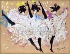 Vértes Marcell (1895-1961)    Moulin Rouge /  Kán kán  54×68.5cm gouasch, papír  Jel.j.l. Vertes