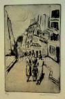 Walleshausen Zsigmond  Utcajelenet Párizsban, 1925 körül   18×12cm rézkarc, papír Jel. j. l. Walleshausen